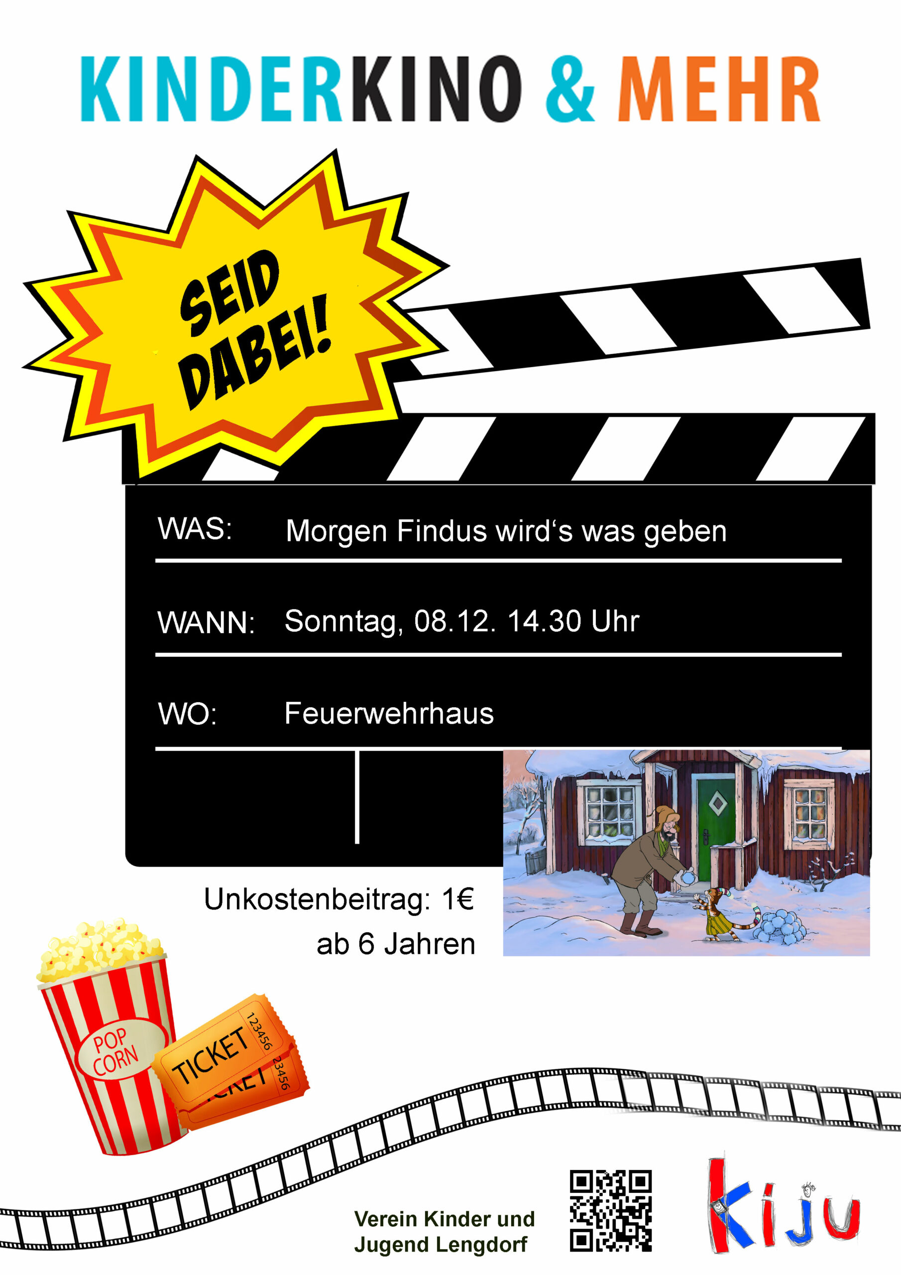 8.12.2024 – 14.30 Uhr – Kinderkino – „Morgen Findus wird’s was geben